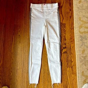 Spanx Jeans White with gray stripe down legs.